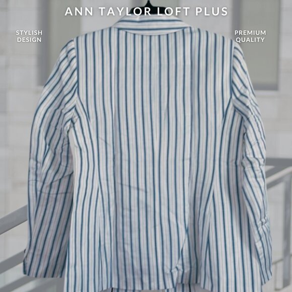 Ann Taylor LOFT Plus Striped Blazer - Size 16 (NWT) - Picture 2 of 5